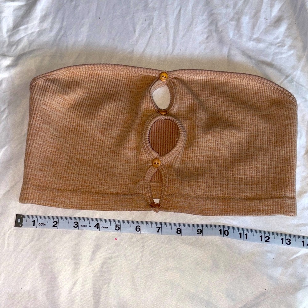 Urban Outfitters Brown Ribbed Crop Top